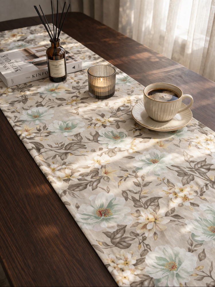 Beige Bloom Harmony Runner