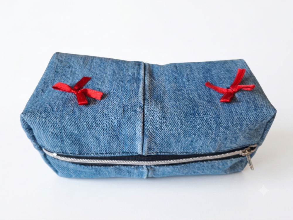 CINY Denim Fiyonklu Pinterest Makyaj Çantası TB041