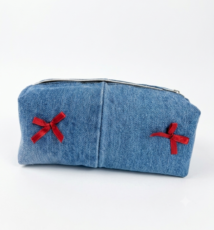 CINY Denim Fiyonklu Pinterest Makyaj Çantası TB041