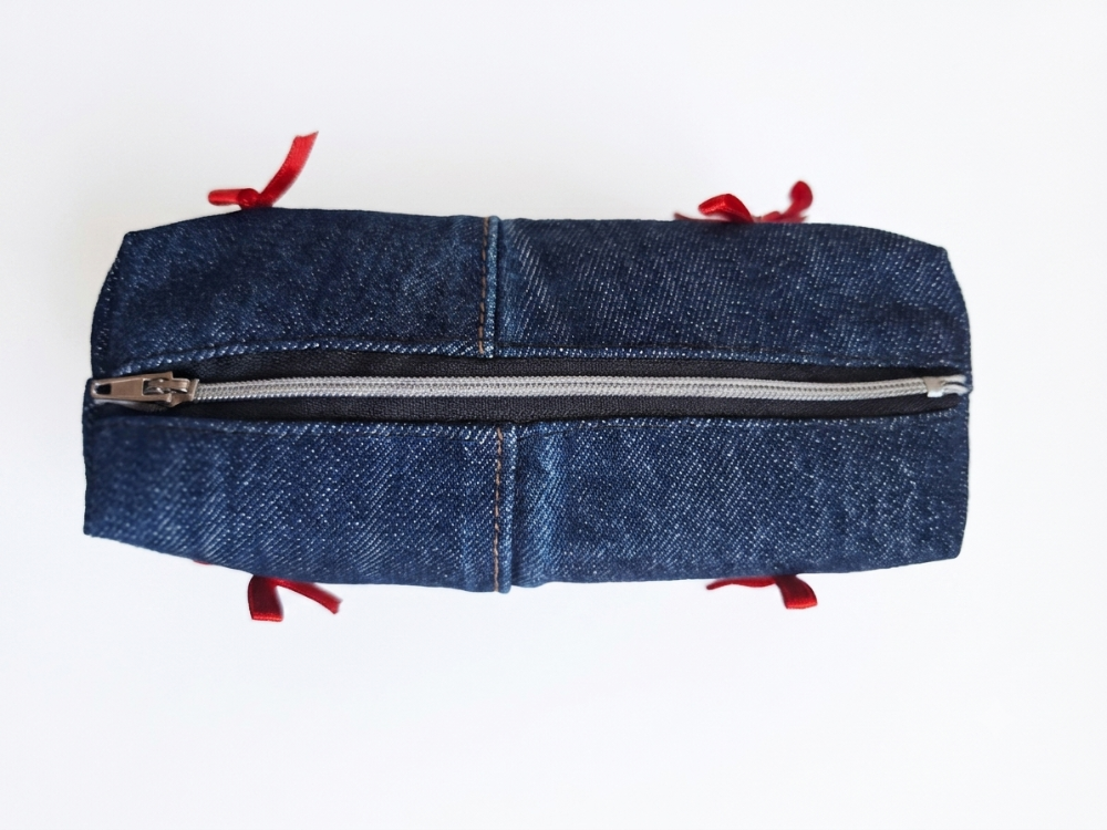 CINY DarkDenim Fiyonklu Pinterest Makyaj Çantası TB041