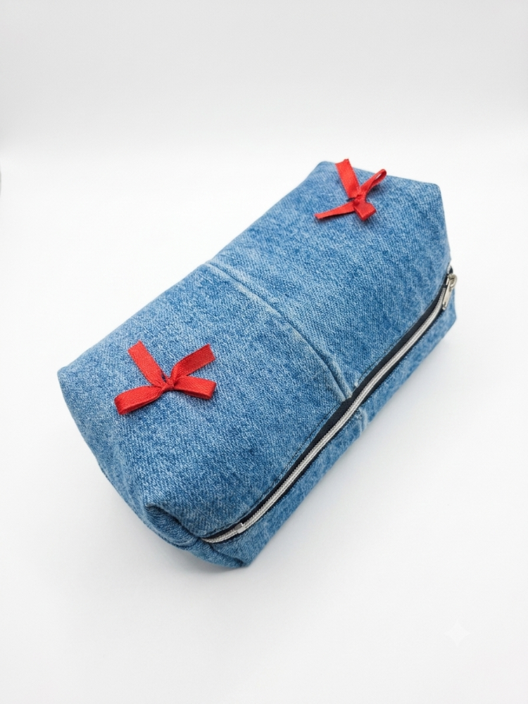 CINY Denim Fiyonklu Pinterest Makyaj Çantası TB041