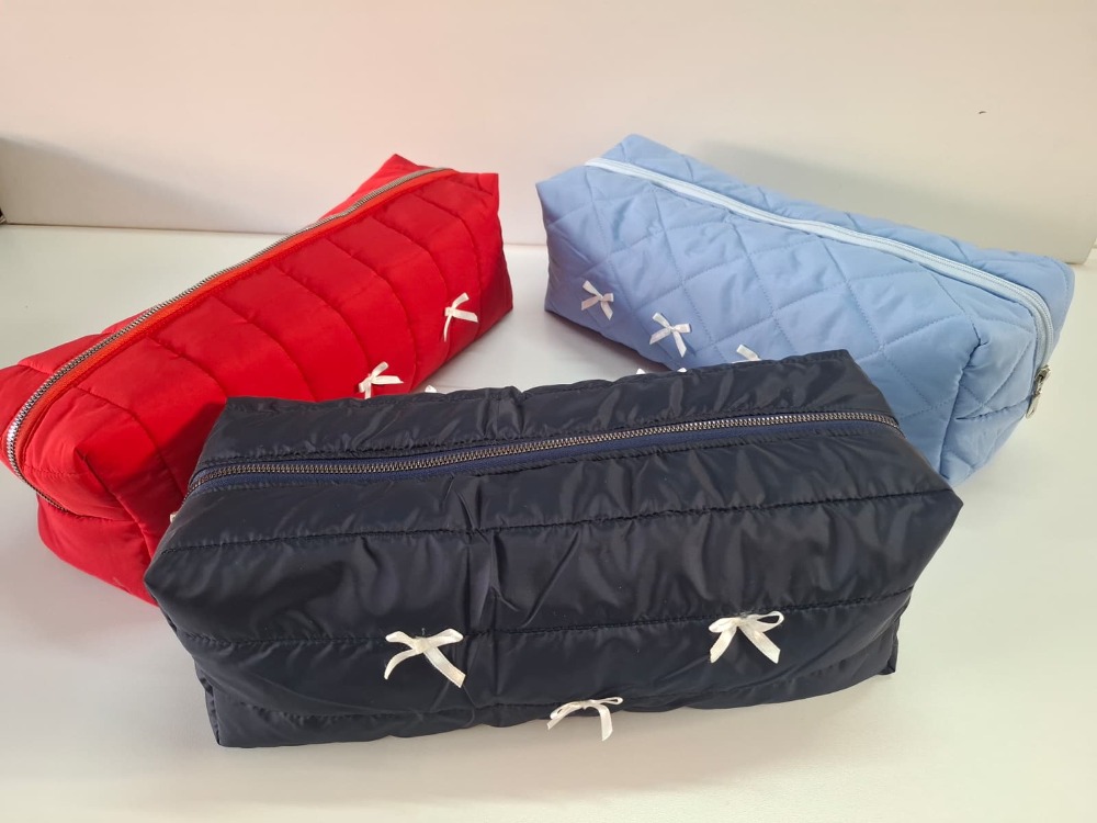  DREAMY Navy Kapitone Fiyonklu Tüm Saç Şekillendiricilerine Uygun Çanta