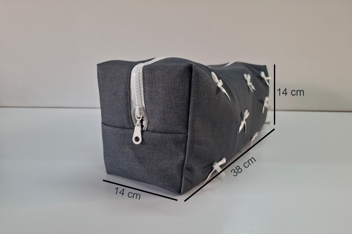 DREAMY GrayDenim Kapitone Fiyonklu Tüm Saç Şekillendiricilerine Uygun Çanta