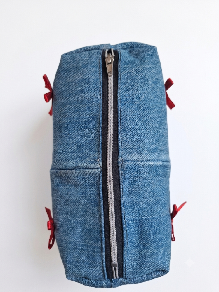 CINY Denim Fiyonklu Pinterest Makyaj Çantası TB041