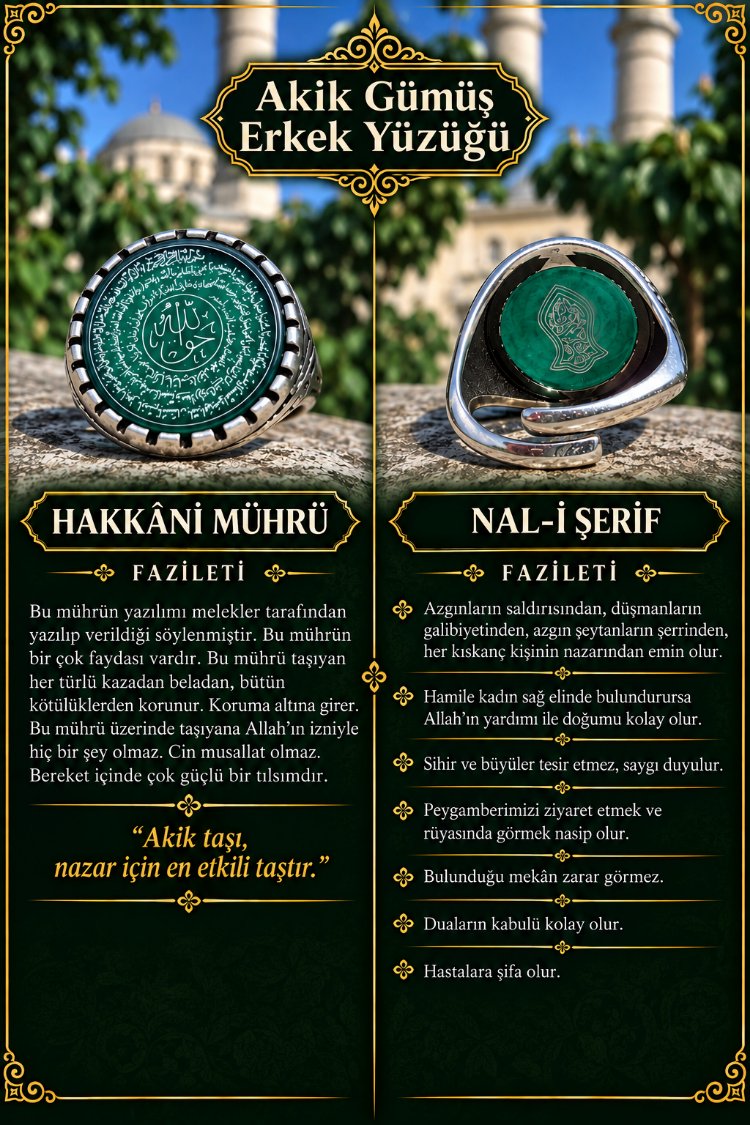Akik Erkek Gümüş Yüzük