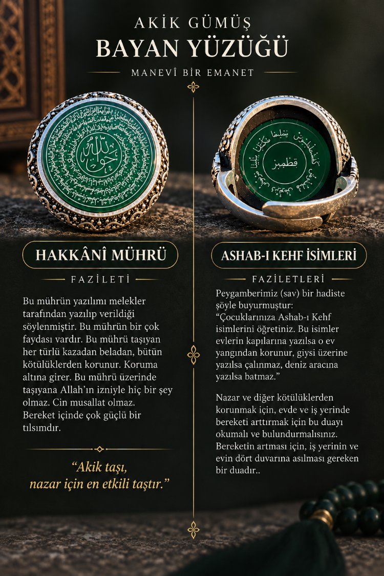 Akik Bayan Gümüş Yüzük