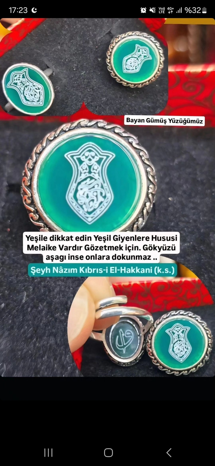 Bayan Gümüş Yüzük(Nal-ı Şerif)