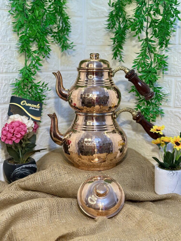 Aile Boy Bakır Çaydanlık ( Kalın Bakırdan )
