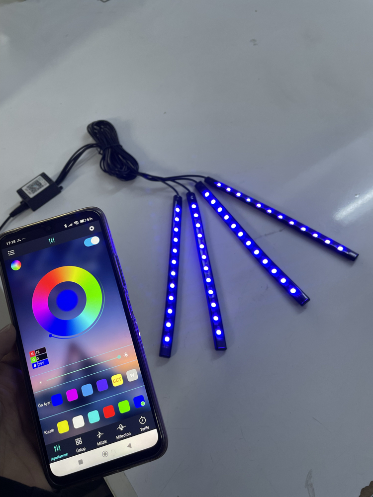 Rgb telefondan kontrollü ayak altı aydınlatma led