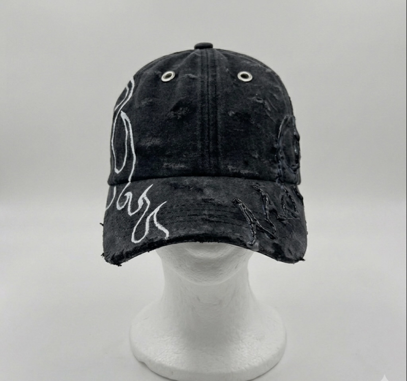 Black & White Flame Cap – Double-Sided Design