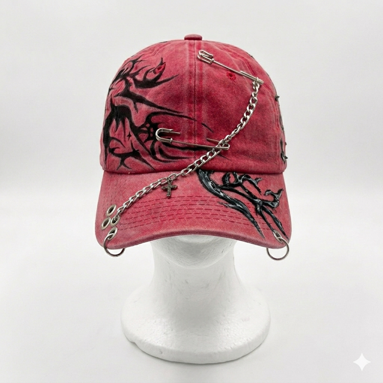 Custom pink cap. Chain edition.