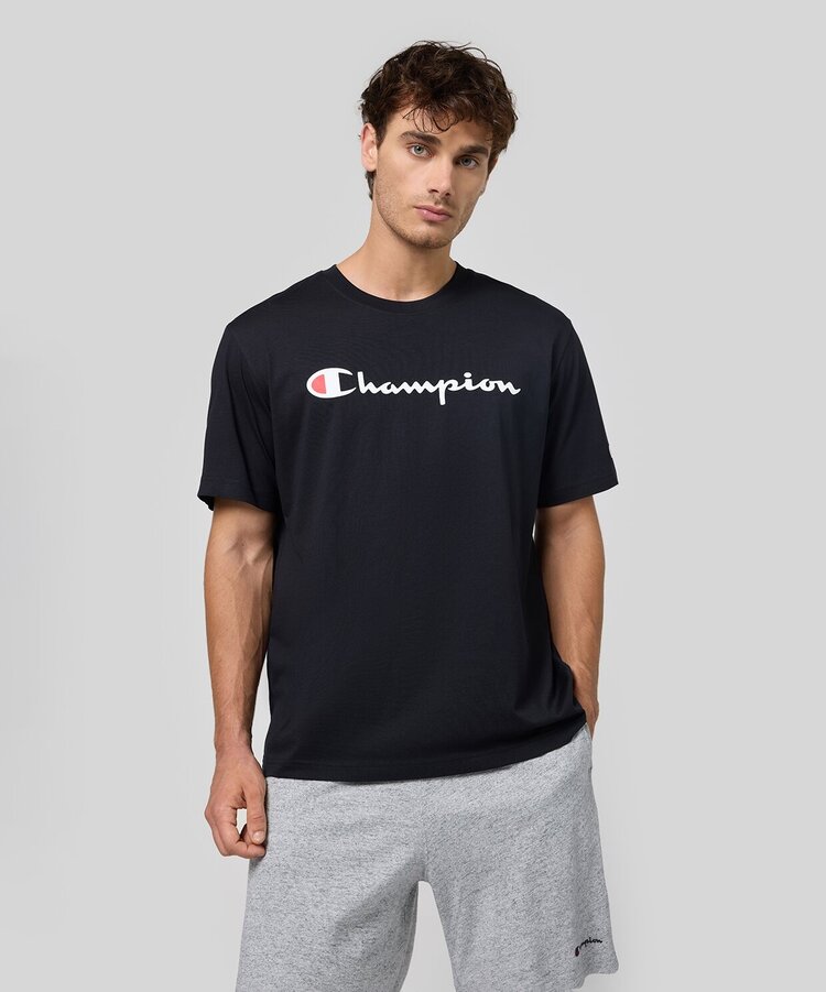 Champion Göğüs Logo T-Shirt - Siyah