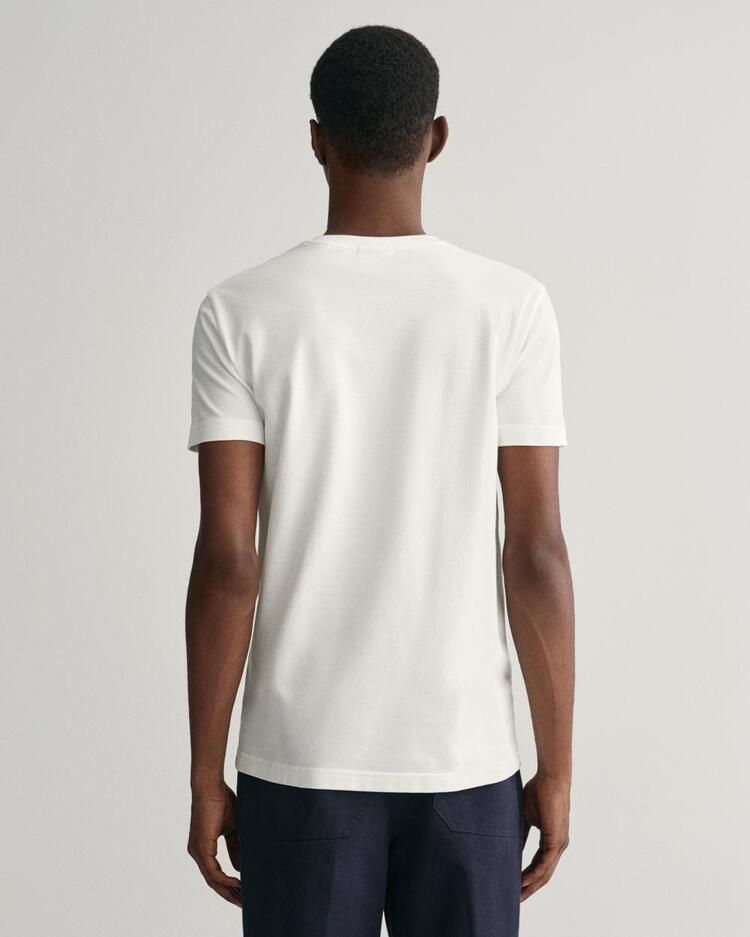Gant New Nakış Logo T-Shirt - Beyaz