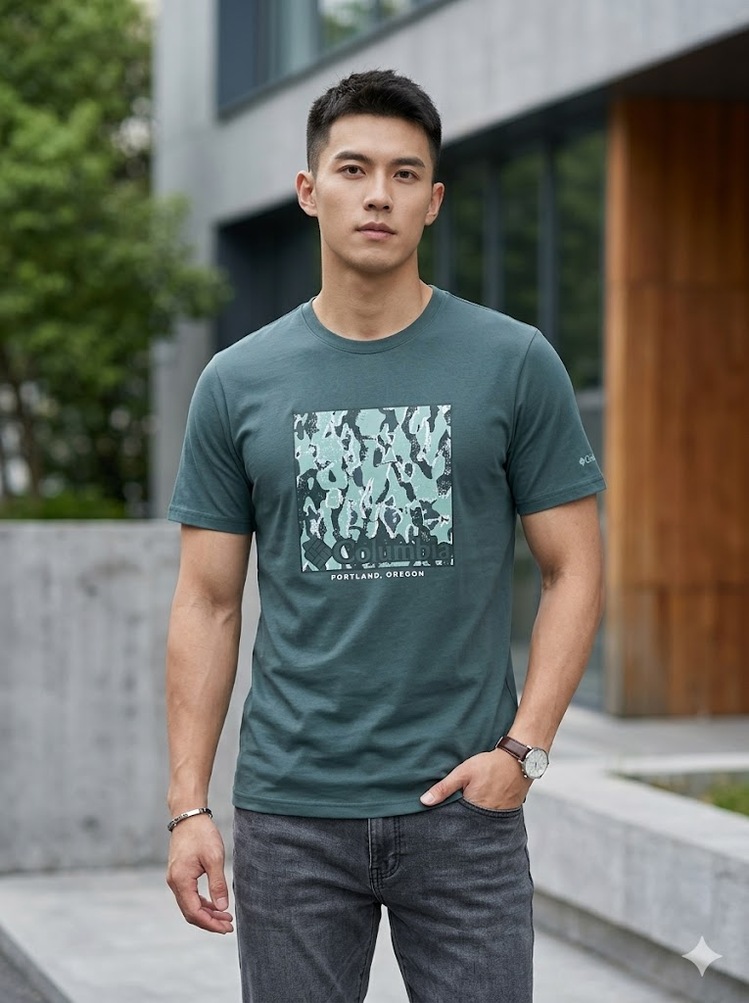 Columbia Camouflage T-shirt - Olive