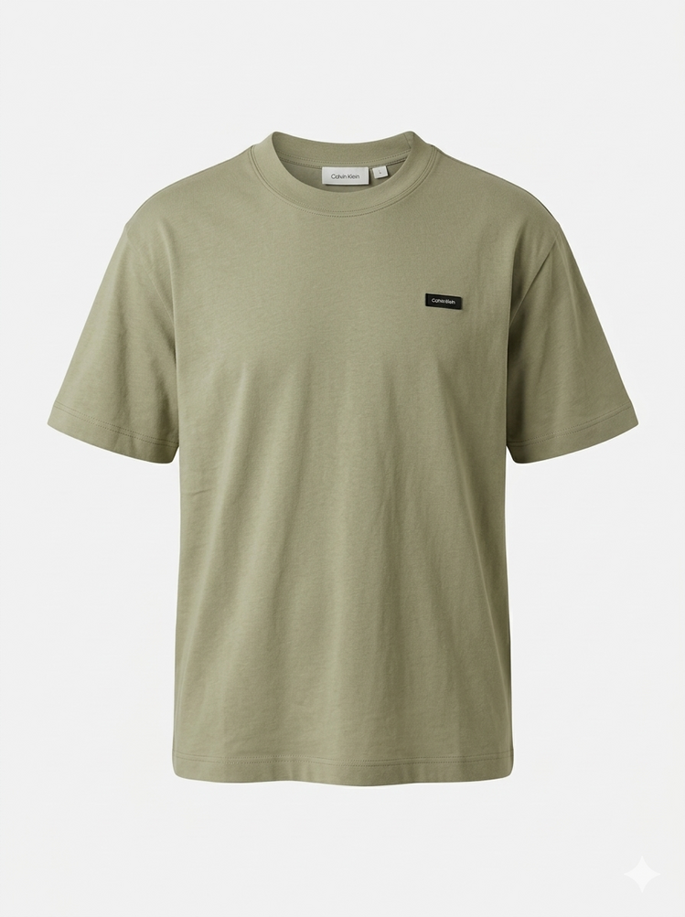 CK Mini Kauçuk Logo T-Shirt - Olive