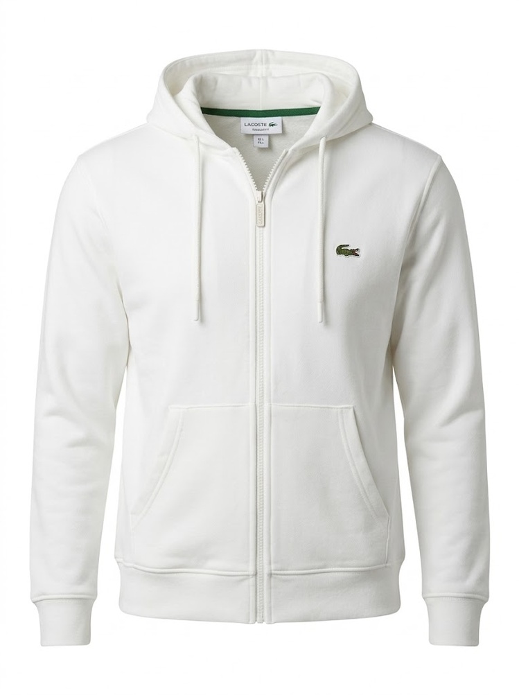 Iacoste Kapüşonlu Zip Sweatshirt - Krem