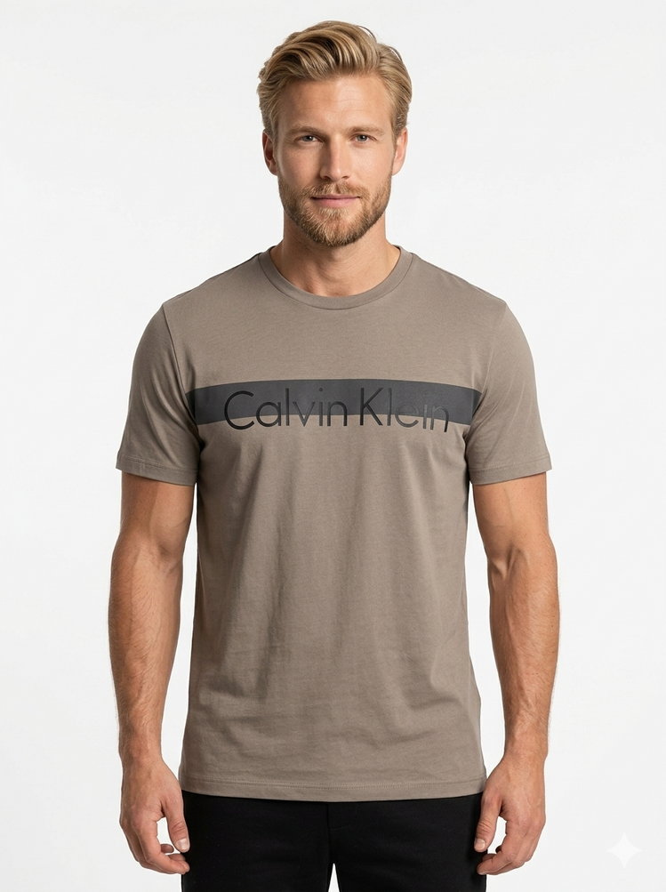 Calvin Klein Yarım Şerit Logo - Bej
