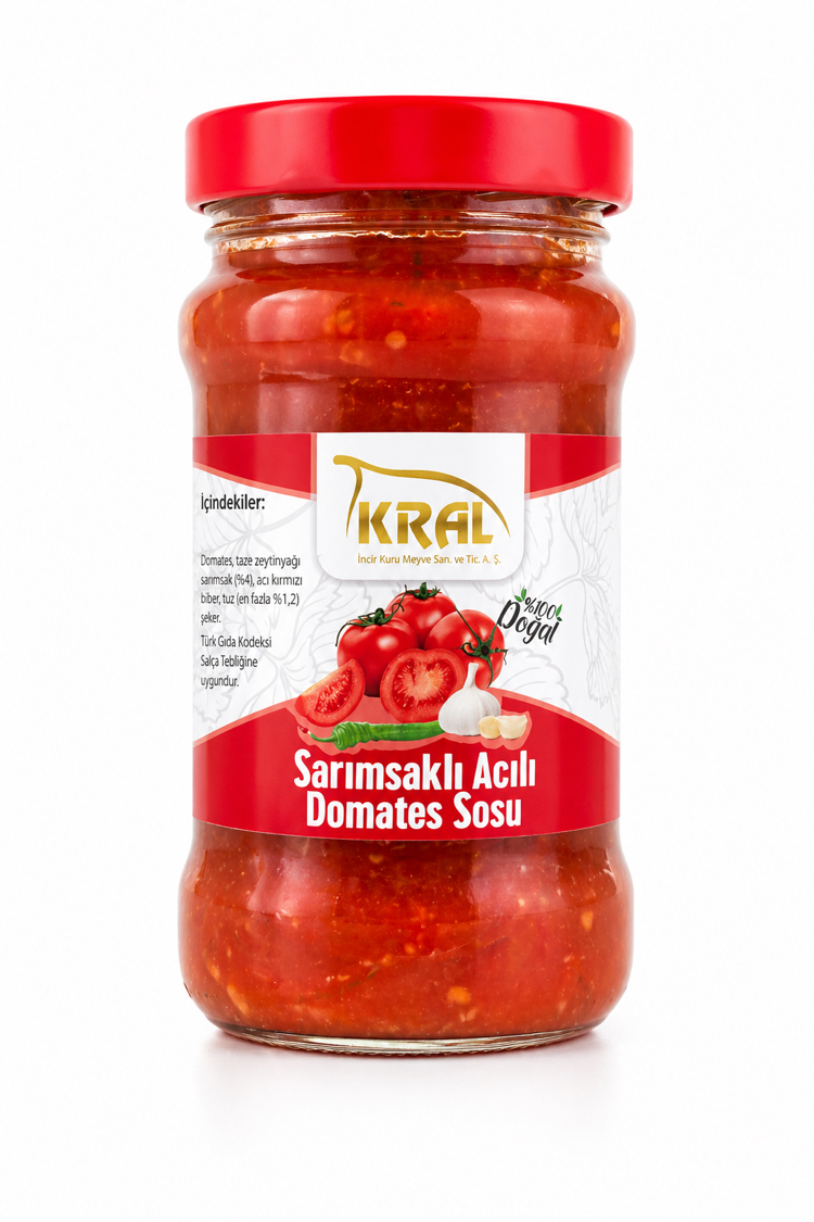 ️ OYA NATURALS Sarımsaklı Acılı Domates Sos 385g
