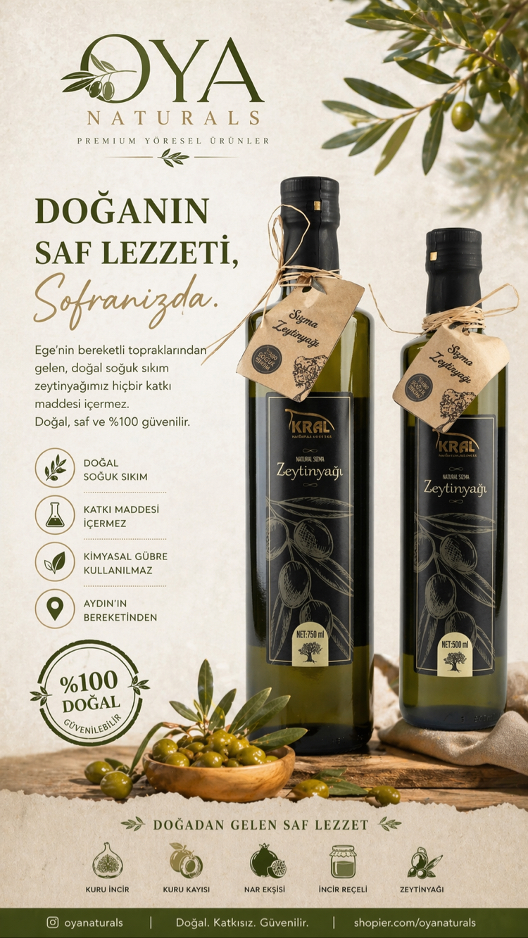 500mL Cam Şişe %100 Saf Zeytinyağı 