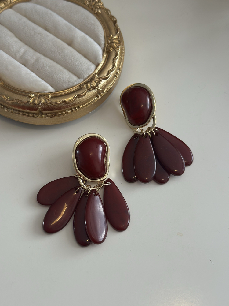ZR Bordo Gold Küpe 