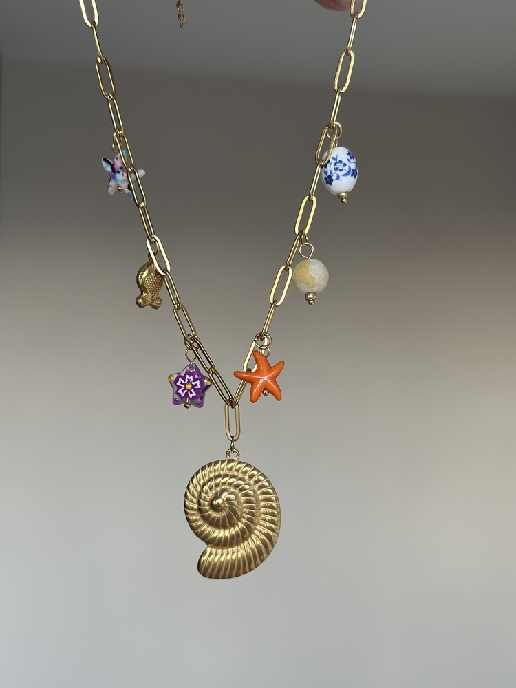 Salyangoz Charm Kolye | Çelik