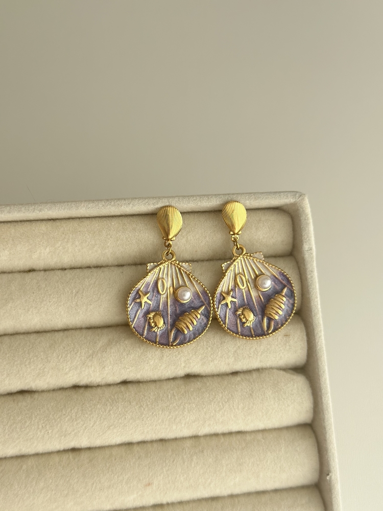 Summer Gold Mor Sallantılı Küpe | Çelik