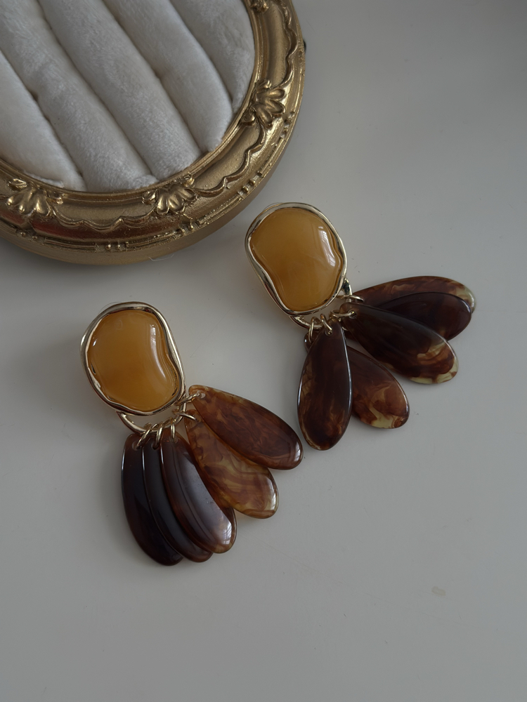 ZR Sarı Vintage Küpe