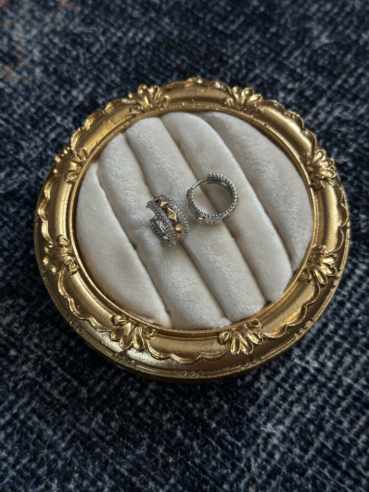 Rose Gold / Gümüş Mini Halka Küpe