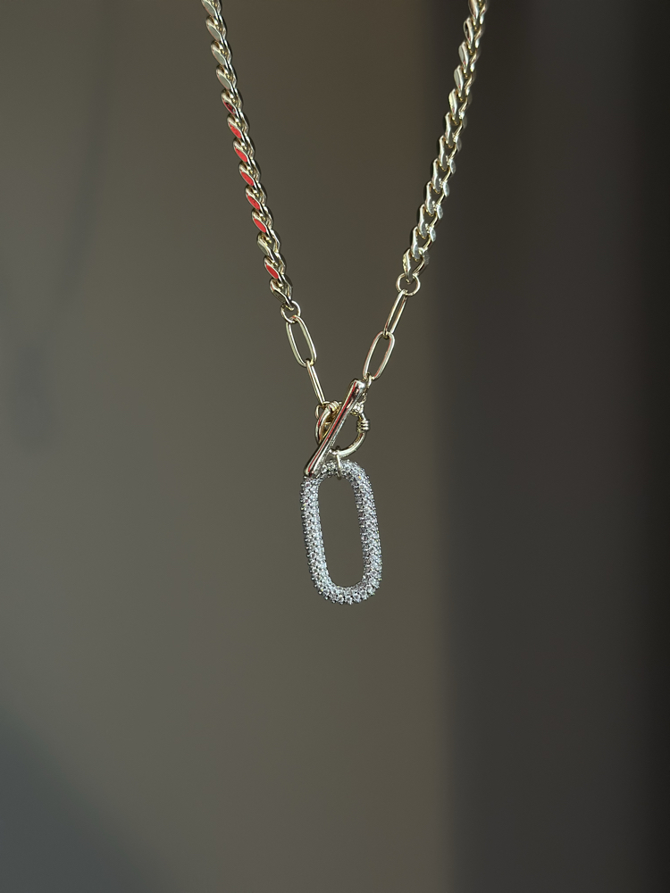 Gold / Silver Taşlı Zincir Kolye