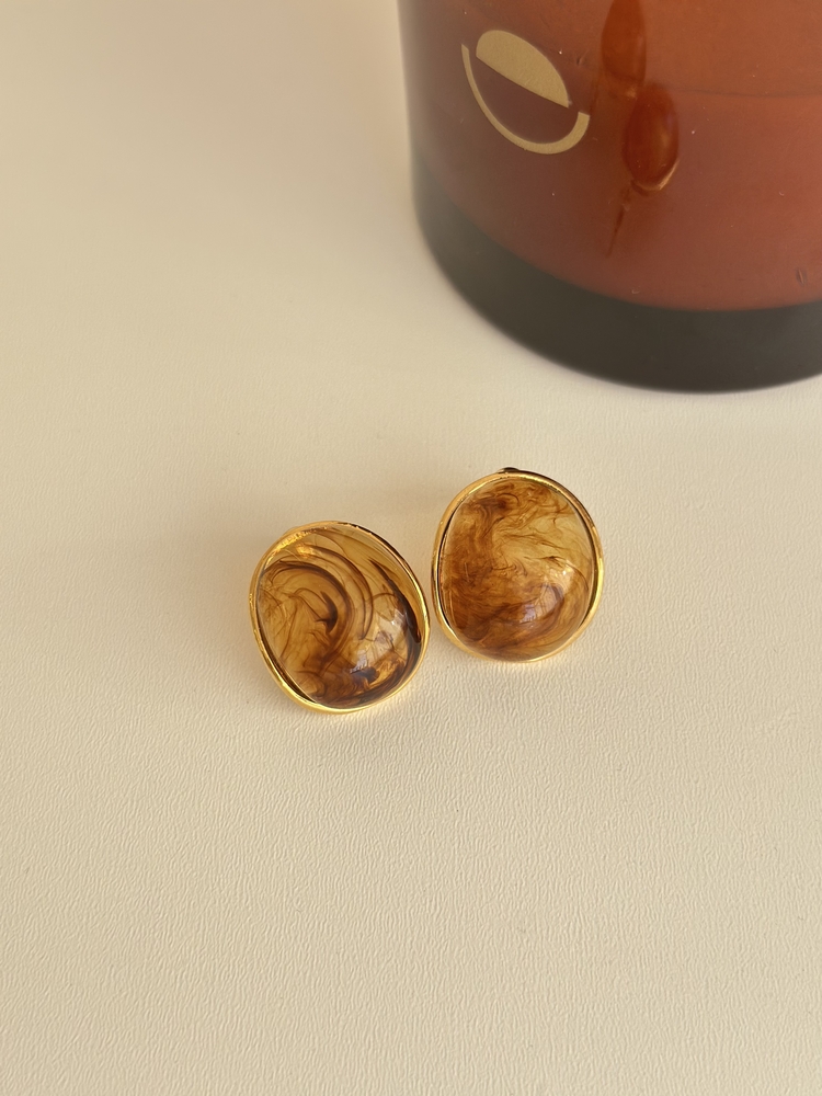 Kahve Gold Küpe 