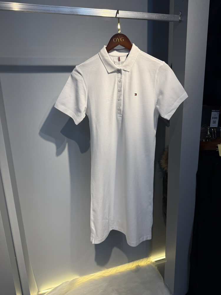 TH Polo Yaka Elbise | Beyaz