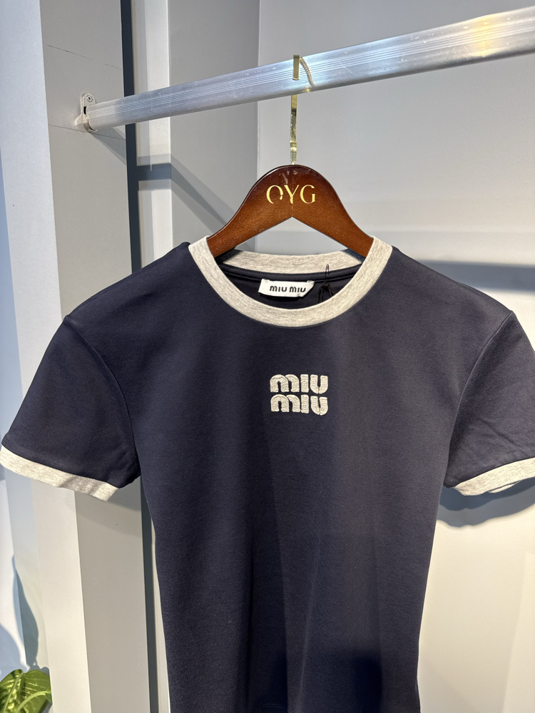 Miu Miu T-Shirt | Lacivert/Gri