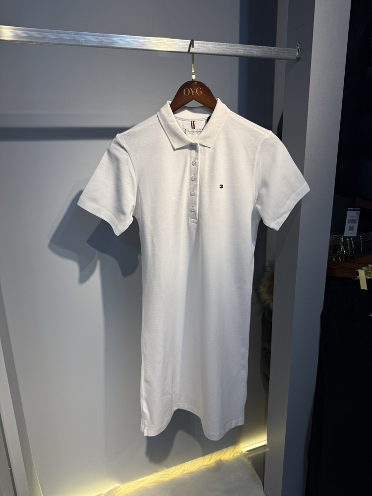 TH Polo Yaka Elbise | Beyaz