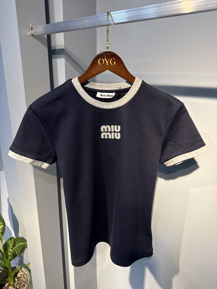 Miu Miu T-Shirt | Lacivert/Gri