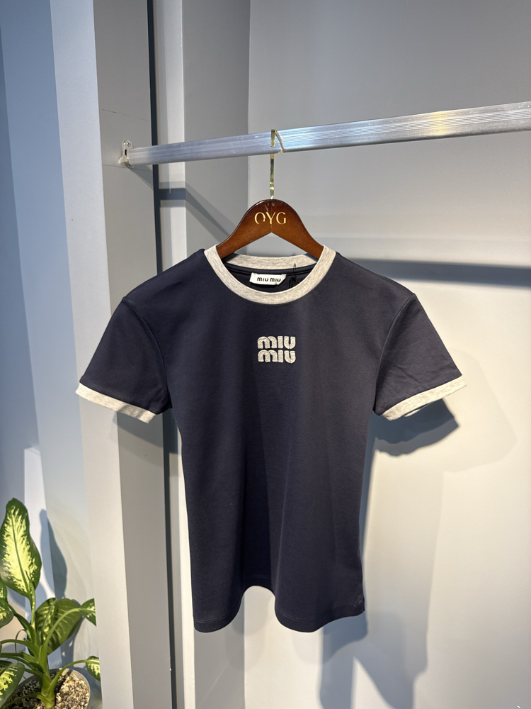 Miu Miu T-Shirt | Lacivert/Gri