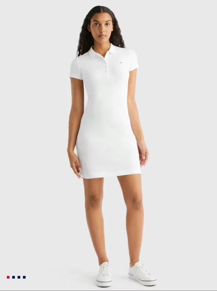 TH Polo Yaka Elbise | Beyaz