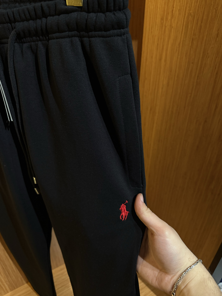 RL Premium Baggy Eşofman Altı | Siyah (Kırmızı Logo)
