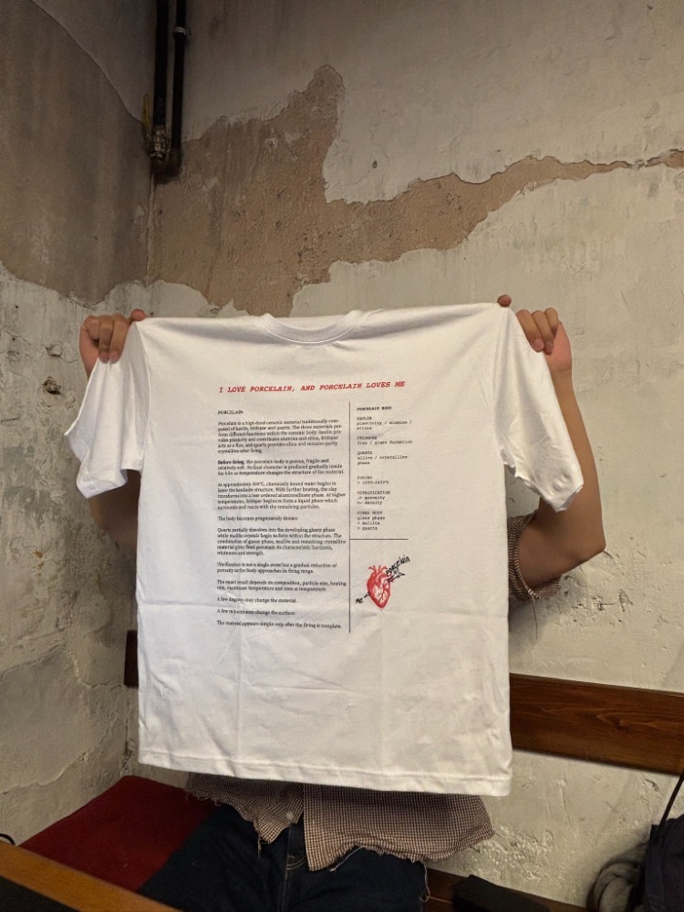 I Love Porcelain Oversize Tişört
