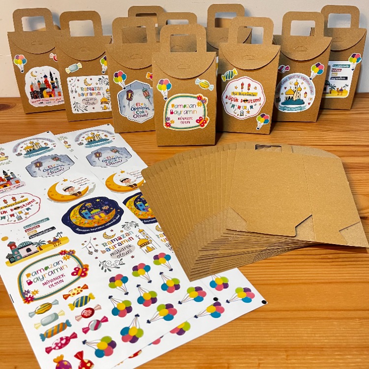 Sticker’lı Ramazan Bayramı Hediye Kutuları (20 adet)