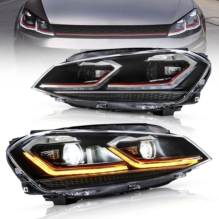GOLF 7 MK7 2012-2018 IÇIN UYUMLU J LED FAR GTI KIRMIZI