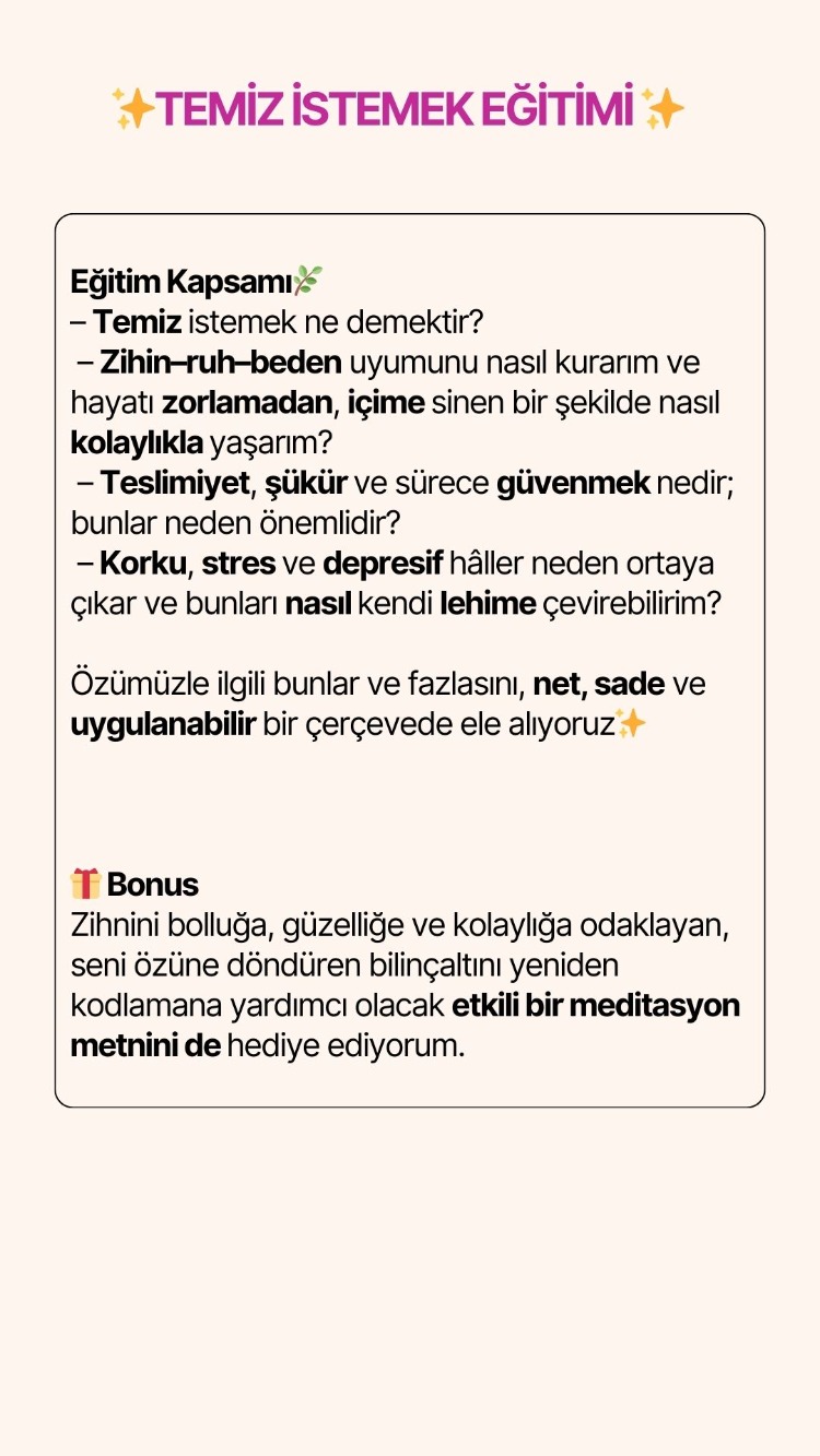 Temiz İstemek Eğitimi