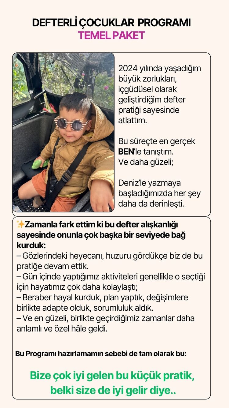 Defterli Çocuklar Programı – Temel Paket