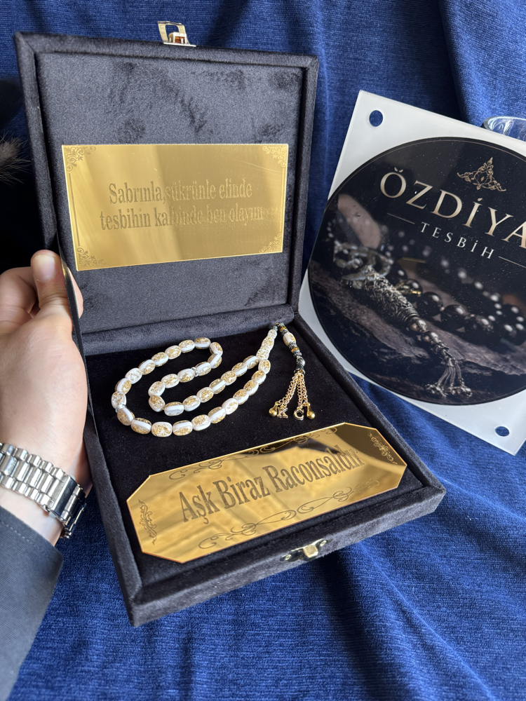 Beyaz Golden Rosary Set