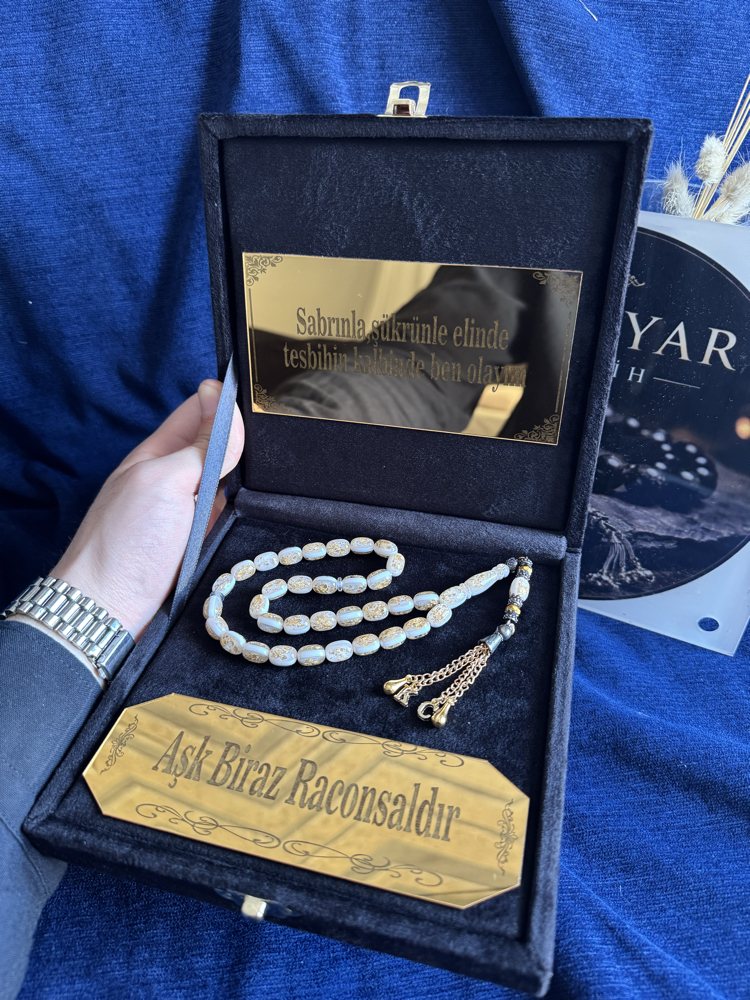 Beyaz Golden Rosary Set