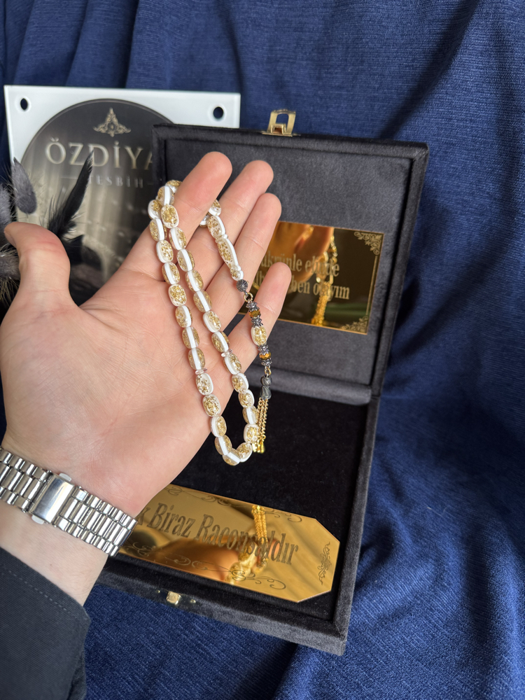 Beyaz Golden Rosary Set