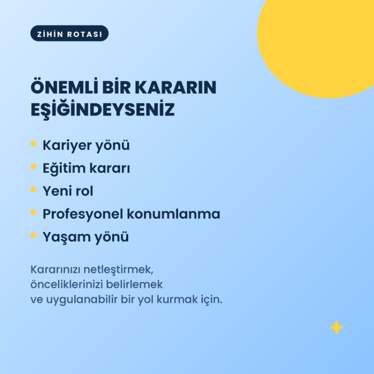 Zihin Rotası Karar Alma Mimarisi Programı | 6 Haftalık Birebir Mentorluk