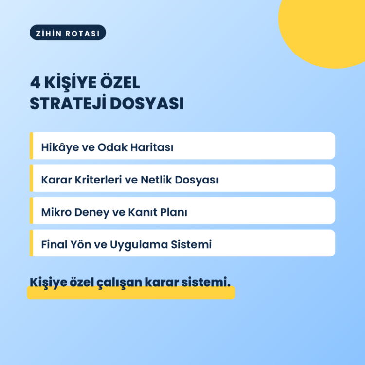 Zihin Rotası Karar Alma Mimarisi Programı | 6 Haftalık Birebir Mentorluk