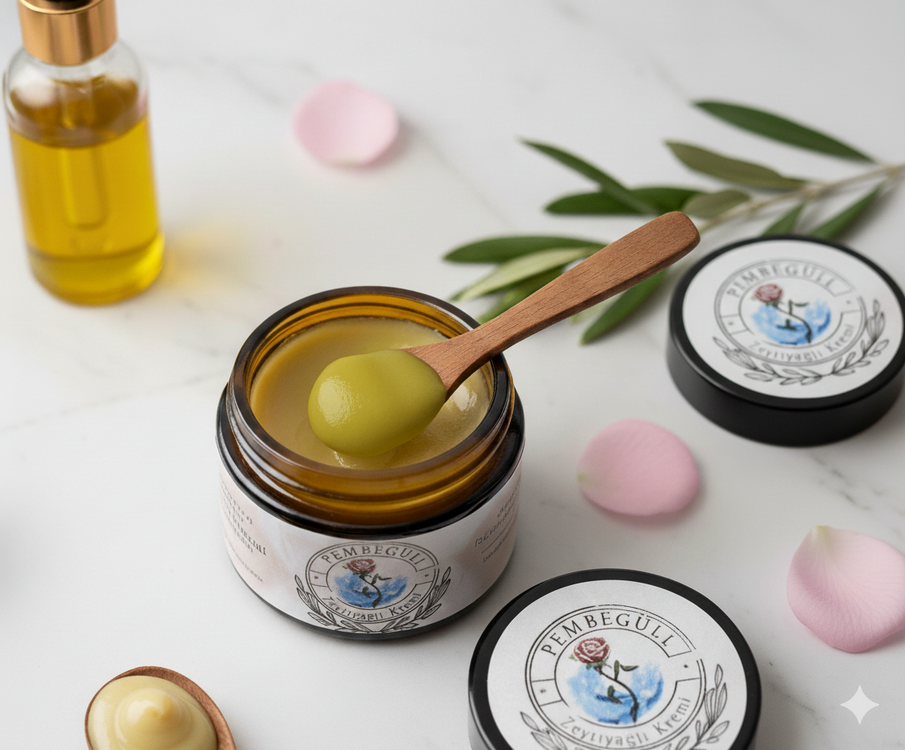 Gül Esanslı,Doğal Zeytinyağı Kremi (50ML)