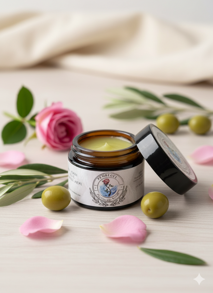 Gül Esanslı,Doğal Zeytinyağı Kremi (50ML)