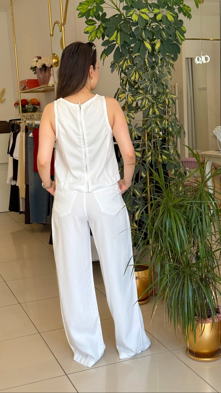 Tensel Kumaş Ekru Denim Takım